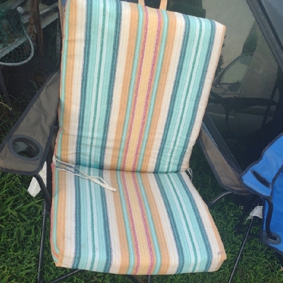 Striped Outdoor Chair Cushion - Picture 1 of 2